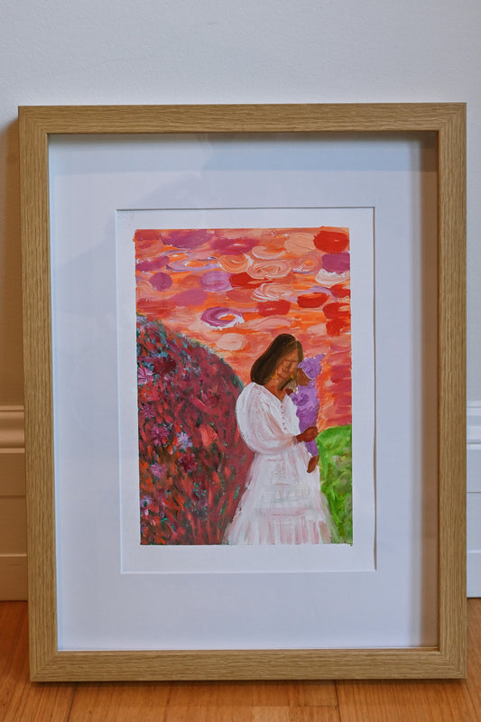 Being Held - Original A4 Painting (Framed)